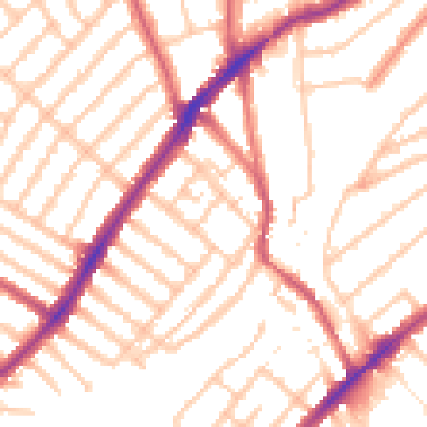 Daytime road noise heatmap for SW16 6DS