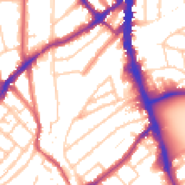 Daytime road noise heatmap for SW16 6JD