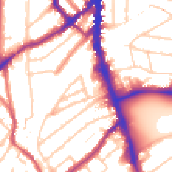 Daytime road noise heatmap for SW16 6JG