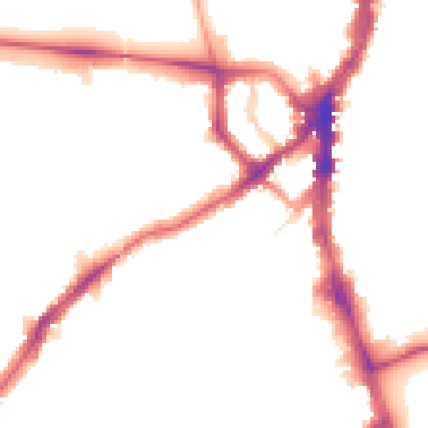 Night-time road noise heatmap for SW16 6LD