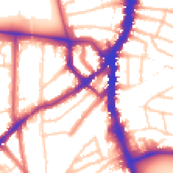 Daytime road noise heatmap for SW16 6LH
