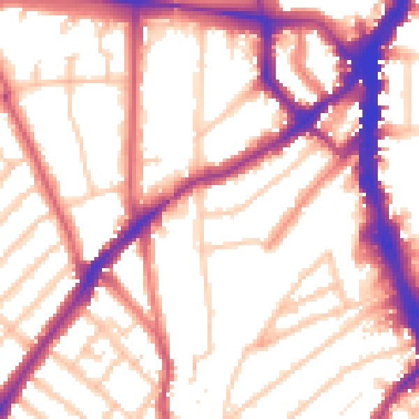 Daytime road noise heatmap for SW16 6LP