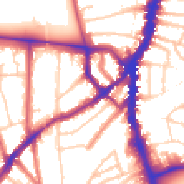 Daytime road noise heatmap for SW16 6NJ
