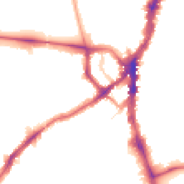 Night-time road noise heatmap for SW16 6NJ