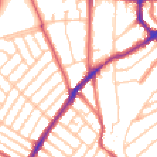 Daytime road noise heatmap for SW16 6PG