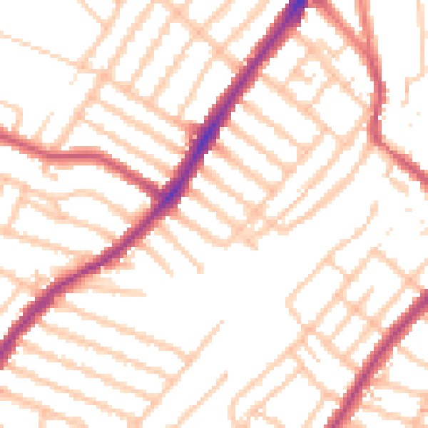 Daytime road noise heatmap for SW16 6QA