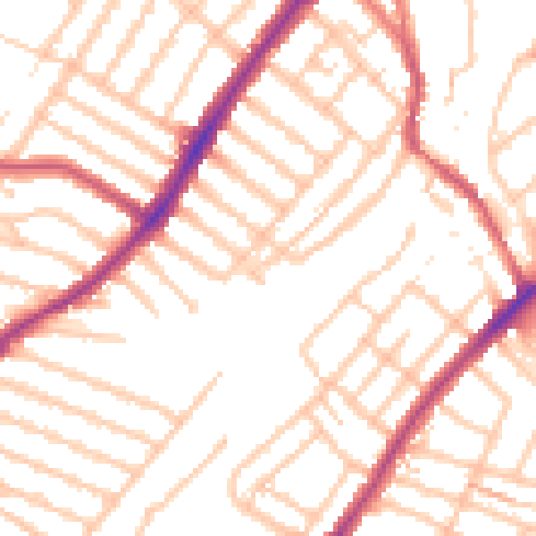 Daytime road noise heatmap for SW16 6YA