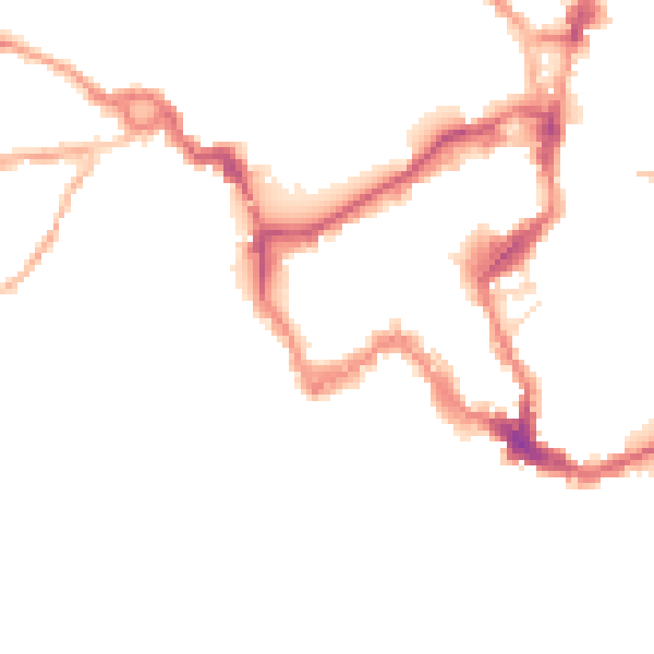 Night-time road noise heatmap for SY1 1AF