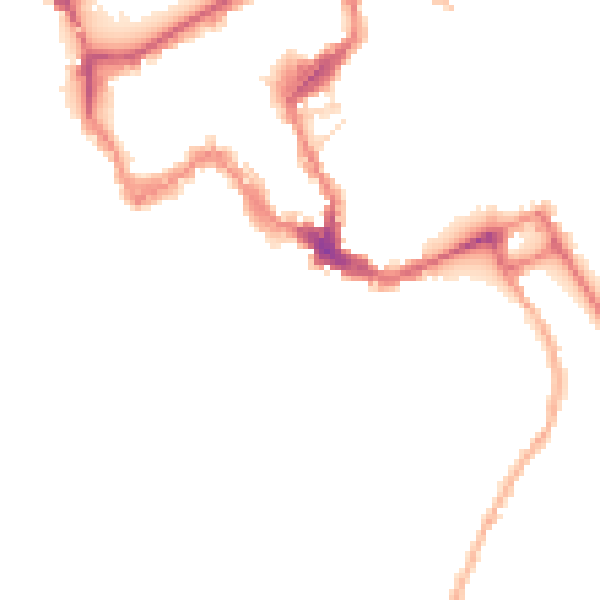 Night-time road noise heatmap for SY1 1AG