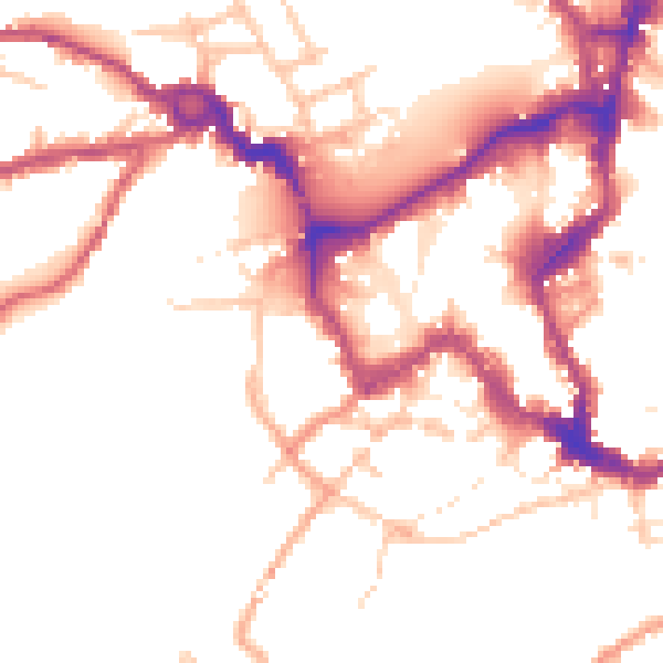 Daytime road noise heatmap for SY1 1AH