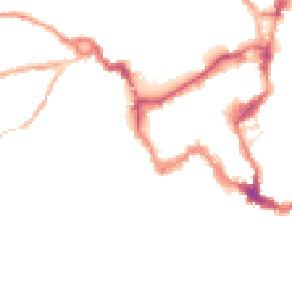 Night-time road noise heatmap for SY1 1AH