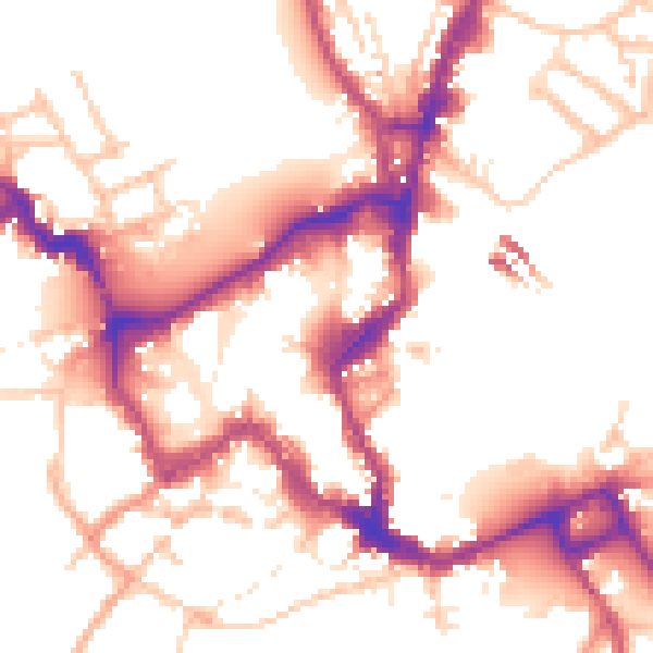 Daytime road noise heatmap for SY1 1BP