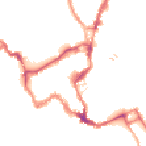 Night-time road noise heatmap for SY1 1BP