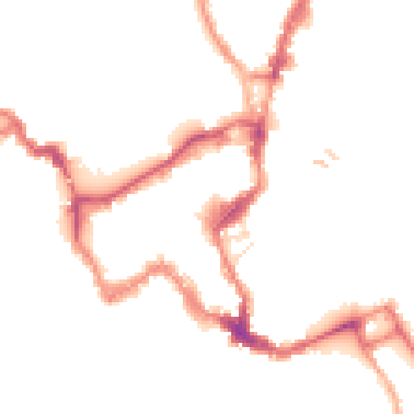 Night-time road noise heatmap for SY1 1BW
