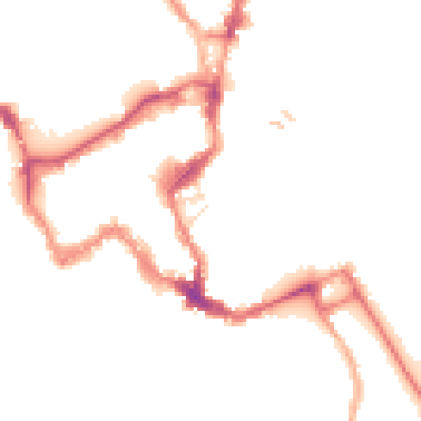 Night-time road noise heatmap for SY1 1DL