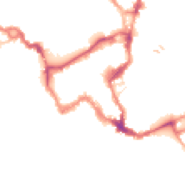 Night-time road noise heatmap for SY1 1DN