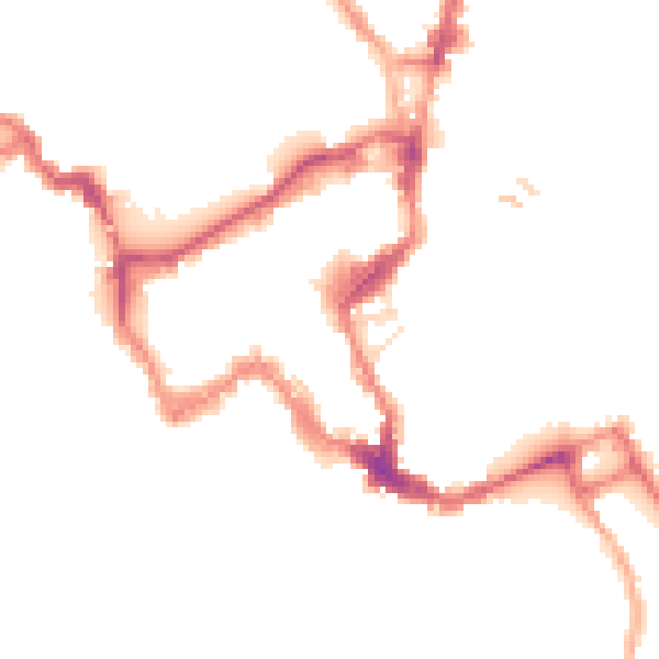Night-time road noise heatmap for SY1 1DP