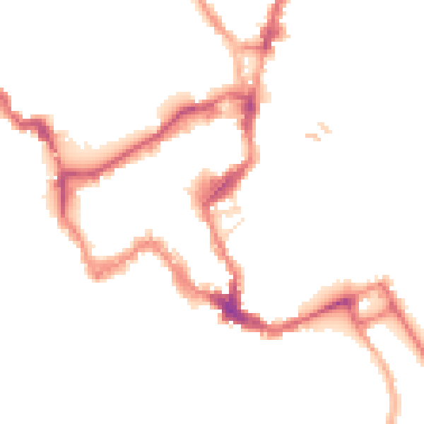 Night-time road noise heatmap for SY1 1DS