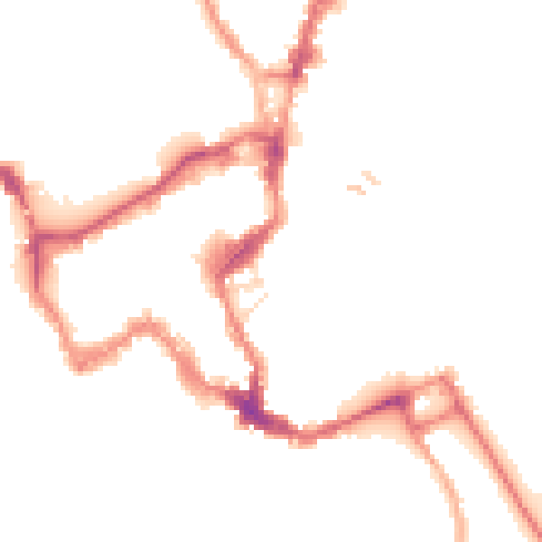 Night-time road noise heatmap for SY1 1DW