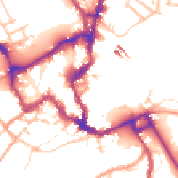 Daytime road noise heatmap for SY1 1DY