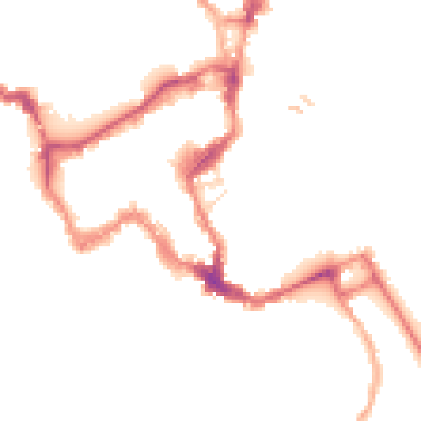 Night-time road noise heatmap for SY1 1DZ