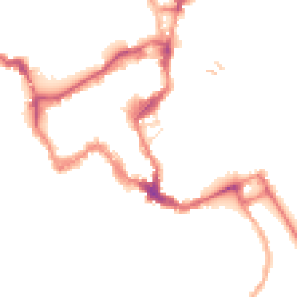 Night-time road noise heatmap for SY1 1EB