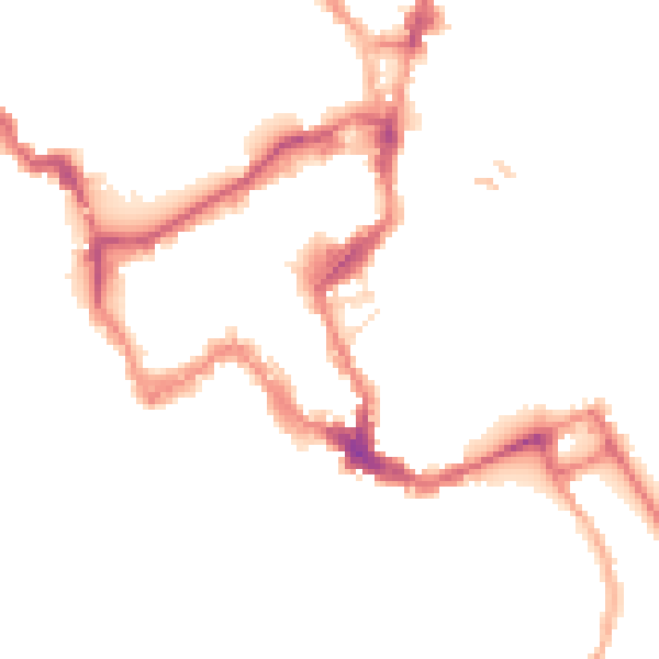 Night-time road noise heatmap for SY1 1ED