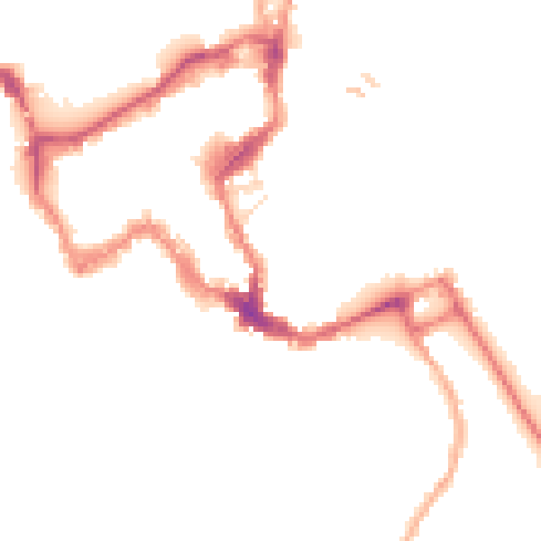 Night-time road noise heatmap for SY1 1EZ