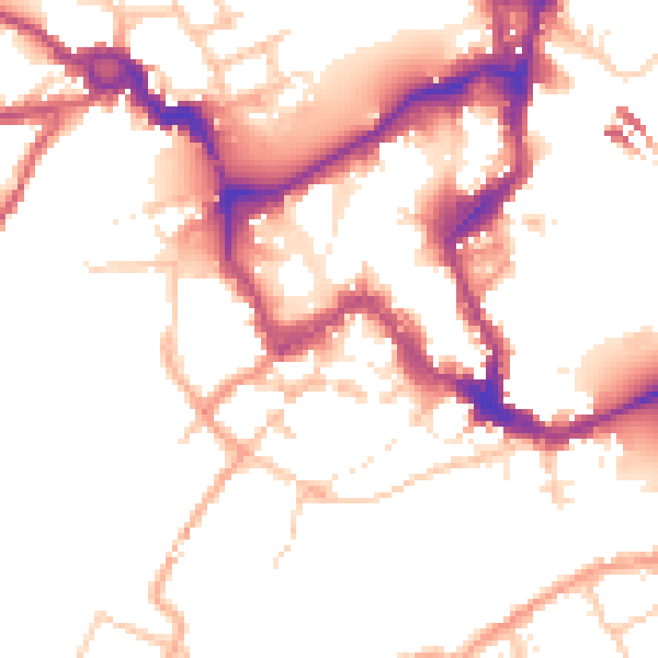 Daytime road noise heatmap for SY1 1HF