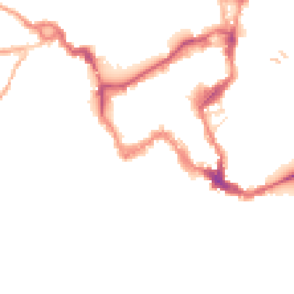 Night-time road noise heatmap for SY1 1HF