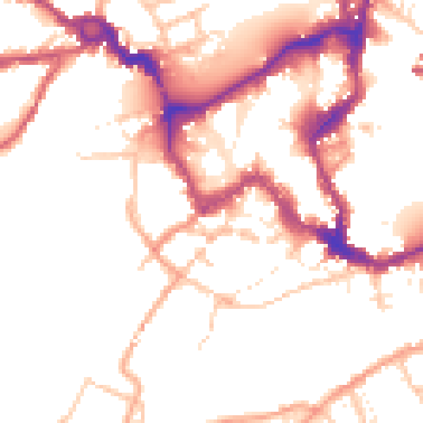 Daytime road noise heatmap for SY1 1HR