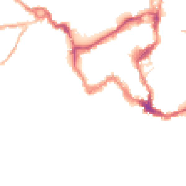Night-time road noise heatmap for SY1 1HR