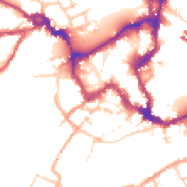Daytime road noise heatmap for SY1 1HS