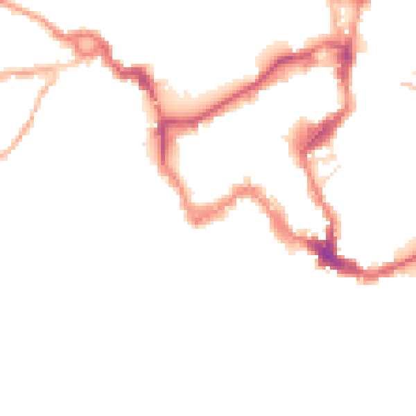 Night-time road noise heatmap for SY1 1HS