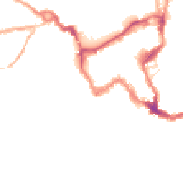 Night-time road noise heatmap for SY1 1HU