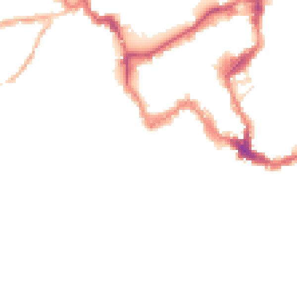 Night-time road noise heatmap for SY1 1JA