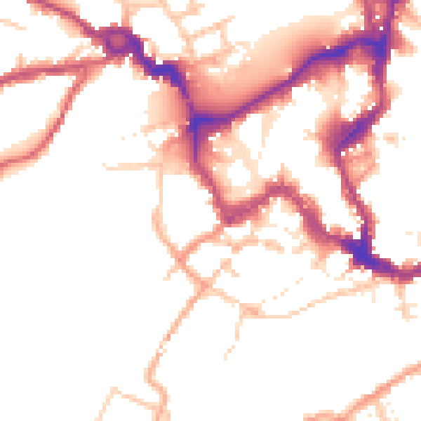 Daytime road noise heatmap for SY1 1JB
