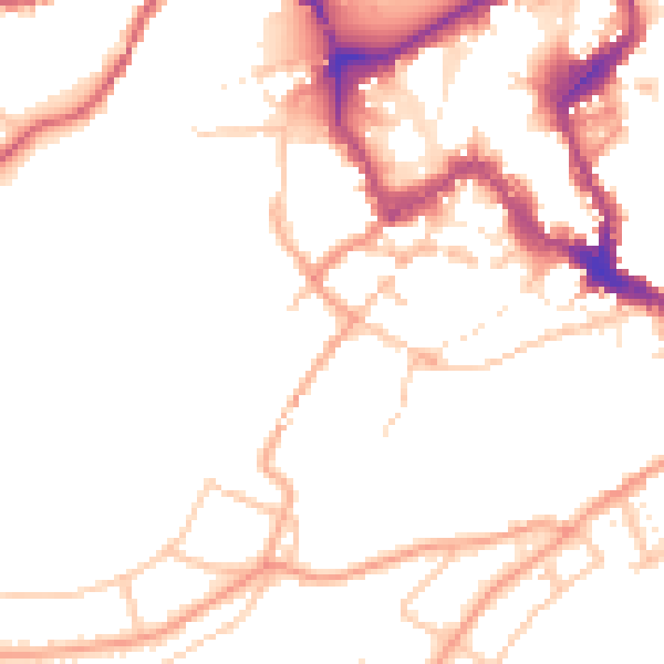 Daytime road noise heatmap for SY1 1JF