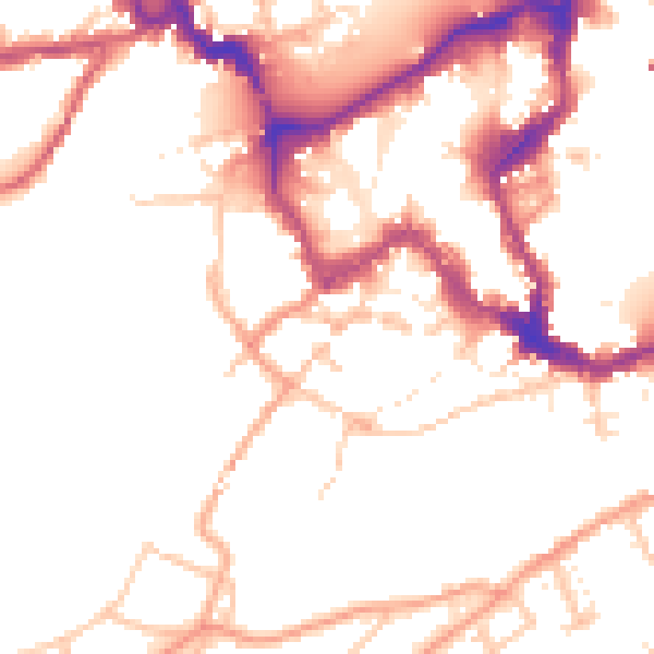 Daytime road noise heatmap for SY1 1JH