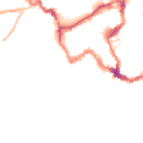 Night-time road noise heatmap for SY1 1JH