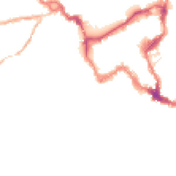 Night-time road noise heatmap for SY1 1JJ