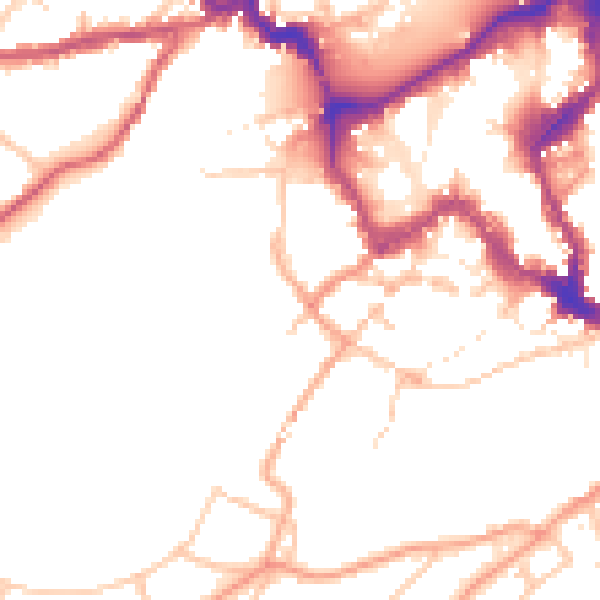 Daytime road noise heatmap for SY1 1JL