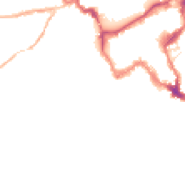Night-time road noise heatmap for SY1 1JL