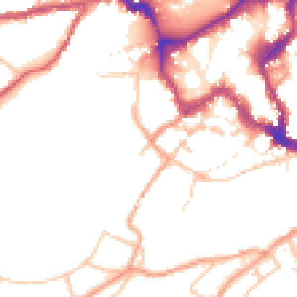 Daytime road noise heatmap for SY1 1JN