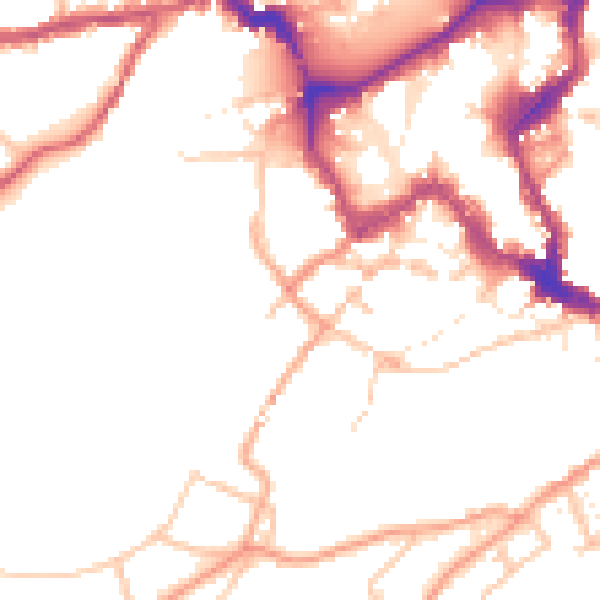 Daytime road noise heatmap for SY1 1JP