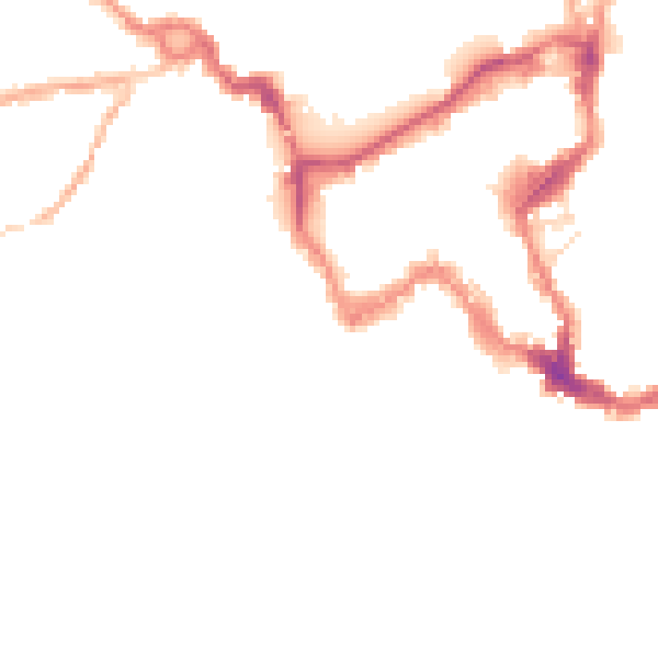 Night-time road noise heatmap for SY1 1JQ