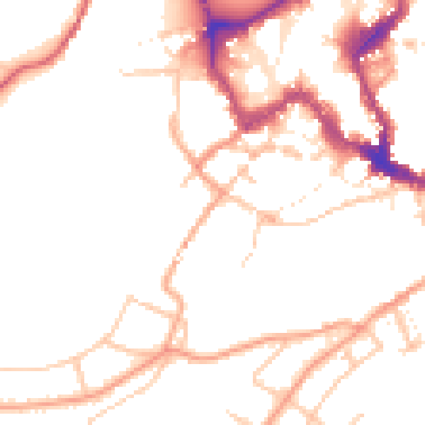 Daytime road noise heatmap for SY1 1JR