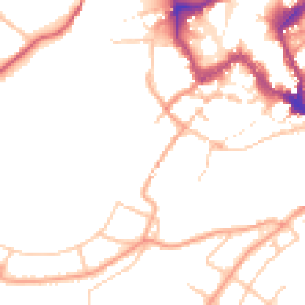 Daytime road noise heatmap for SY1 1JT