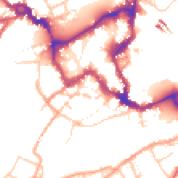 Daytime road noise heatmap for SY1 1LH