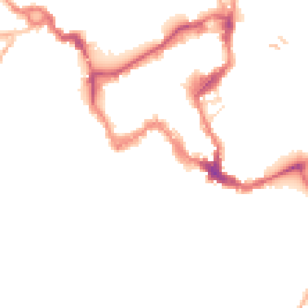 Night-time road noise heatmap for SY1 1LH